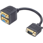 CABLU video GEMBIRD, splitter VGA (T) la 2 x VGA (M), 20cm, negru, 