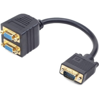 CABLU video GEMBIRD, splitter VGA (T) la 2 x VGA (M), 20cm, negru, 
