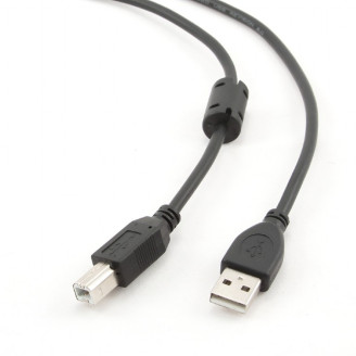 CABLU USB GEMBIRD pt. imprimanta, USB 2.0 (T) la USB 2.0 Type-B (T), 4.5m, premium, conectori auriti, black, 