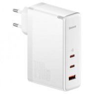INCARCATOR retea Baseus GaN5 Pro, Quick Charge 140W, 1 x USB, 2 x USB Type-C, include cablu USB Type-C la USB Type-C 100W 1m, alb 
