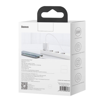 INCARCATOR retea Baseus Super Si, Quick Charge 25W, 1 x USB Type-C 5V/3A, alb INCARCATOR retea Baseus Super Si, Quick Charge 25W, 1 x USB Type-C 5V/3A, alb
