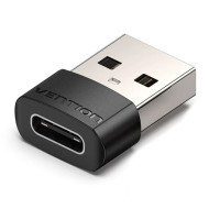 Adaptor USB OTG Vention, USB 2.0 (T) la USB Type-C (M),  rata transfer 480 Mbps, invelis PVC, negru, 