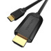 Cablu video Vention, USB Type-C(T) la HDMI(T), 1.5m, rezolutie maxima 4K la 30Hz, conectori auriti, cupru, invelis PVC, negru, 