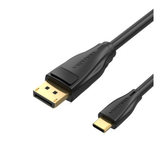 Cablu video Vention, USB Type-C(T) la DisplayPort(T), 2m, rezolutie maxima 8K la 60Hz/4K la 120Hz, conectori auriti, cupru, invelis PVC, negru, 