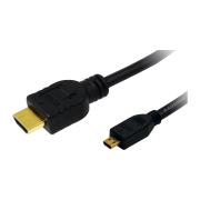 CABLU video LOGILINK, micro(D) HDMI (T) la HDMI (T) 1.4, 2m, conectori auriti, rezolutie maxima 4K (3840 x 2160) la 30 Hz, plastic, dublu ecranaj, negru, 