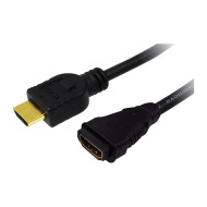 CABLU video LOGILINK, adaptor HDMI (T) la HDMI (M), 2m, conectori auriti, rezolutie maxima 4K DCI (4096 x 2160) la 60 Hz, negru, 