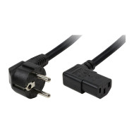 Cablu alimentare, Schuko-C13, black, 2,00m, conector 90 grade, LogiLink 