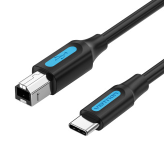 Cablu USB pt. imprimanta Vention, USB B (T) la USB-C (T), 1.5m, 480 Mbps, TPE, negru, 