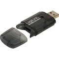 CARD READER extern LOGILINK, interfata USB 2.0, citeste/scrie: SD, MMC, RS-MMC; plastic, negru-transparent 
