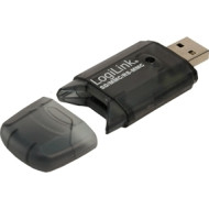 CARD READER extern LOGILINK, interfata USB 2.0, citeste/scrie: SD, MMC, RS-MMC; plastic, negru-transparent 