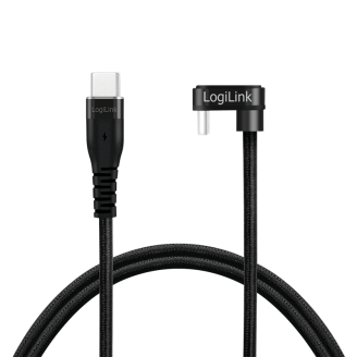 CABLU alimentare si date LOGILINK, pt. smartphone, USB 2.0, USB Type-C (T) la USB Type-C (T) la 180 grade, 3m, 2 x ecranat, aluminiu, negru, 