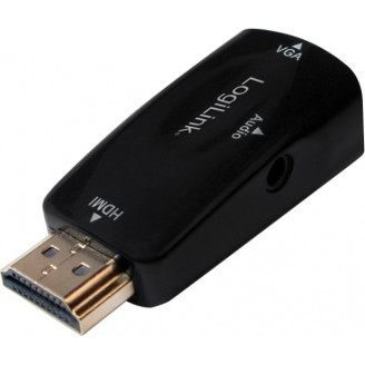 ADAPTOR video LOGILINK, splitter HDMI (T) la VGA (M) + Jack 3.5mm (M), rezolutie maxima Full HD (1920 x 1080) la 30Hz, black, 