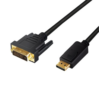 CABLU video LOGILINK, adaptor DisplayPort (T) la DVI-D DL (T), 3m, conectori auriti, rezolutie maxima Full HD (1920 x 1080) la 60 Hz, negru, 