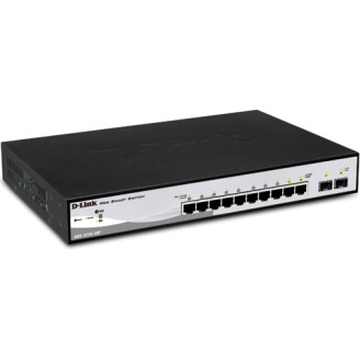 SWITCH PoE D-LINK Smart  8 porturi Gigabit (8 PoE) + 2 porturi SFP, IEEE 802.3af/at, carcasa metalica, 