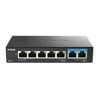 SWITCH D-Link unmanaged 7 porturi, 5 porturi Gigabit, 2 porturi 2.5 Gigabit, carcasa metalica SWITCH D-Link unmanaged 7 porturi, 5 porturi Gigabit, 2 porturi 2.5 Gigabit, carcasa metalica