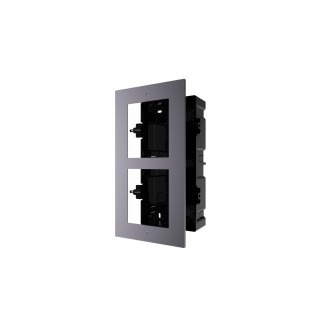 PANOU frontal HIKVISION pentru 2 module de videointerfon modular Hikvision DS-KD-ACF2, montare incastrata, aluminiu, doza de plastic inclusa, 