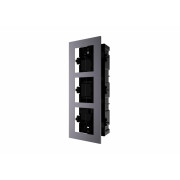 PANOU frontal HIKVISION pt 3 module videointerfon modular Hikvision DS-KD-ACF3, montare incastrata, aluminiu, doza de plastic inclusa; 