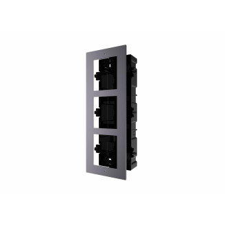 PANOU frontal HIKVISION pt 3 module videointerfon modular Hikvision DS-KD-ACF3, montare incastrata, aluminiu, doza de plastic inclusa; 