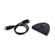 CABLU video GEMBIRD, switch 3 x HDMI (M) la HDMI (T), 0.5m, rezolutie maxima4K UHD (3840 X 2160) la 60 Hz, conecteaza 3 dispozitive