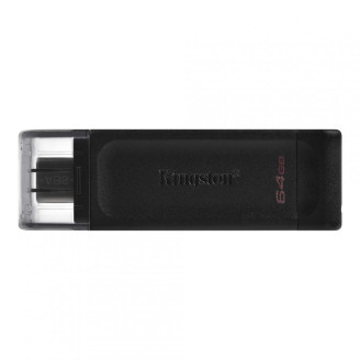 MEMORIE USB Type-C KINGSTON 64 GB, cu capac, carcasa plastic, negru, 