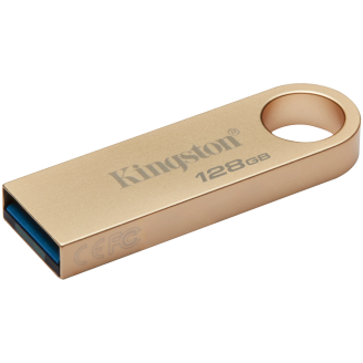 MEMORIE USB 3.2 Kingston 128 GB, 220MB/s, 100MB/s clasica, carcasa metalica, auriu, 