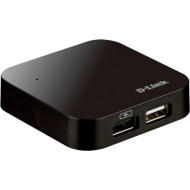 HUB extern D-LINK, porturi USB: USB 2.0 x 4, conectare prin USB 2.0, alimentare retea 220 V, negru, 