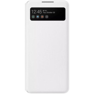 HUSA Smartphone Samsung, pt Galaxy A42, tip smart book cover cu buzunar, TPU, Smart View Wallet, alb, 