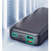 POWER BANK Aukey 20.000 mAh, 18W incarcare rapida 5-in-1, 1 x USB-C, 2 x USB-A, 1 x USB-Lighting, 1 x Micro-USB, 386g, negru, 