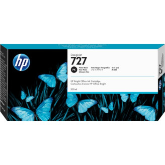 Cartus Cerneala Original HP Photo Black, nr.727, pentru DesignJet T1530|T2530|T930, 300ml, (timbru verde 0.15 lei), 