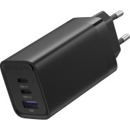 Alimentator retea Vention 65W, 2 x USB Type-C, 1 x USB, 5V/3A, PD 3.0, QC 3.0, QC 4.0, negru, 