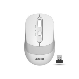 MOUSE A4tech, gaming, wireless, 2.4GHz, optic, 2000 dpi, butoane/scroll 4/1, buton selectare viteza,  alb/ gri, 