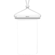 HUSA IMPERMEABILA Baseus, pentru smartphone diagonala maxima 7.2 inch, transparenta cu zip alb 