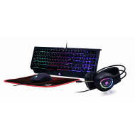 KIT 4-in-1 GEMBIRD, gaming, cu fir, tastatura 104 taste + mouse 1600dpi 6 butoane + casti cu mic 2x3.5 KIT 4-in-1 GEMBIRD, gaming, cu fir, tastatura 104 taste + mouse 1600dpi 6 butoane + casti cu mic 2x3.5