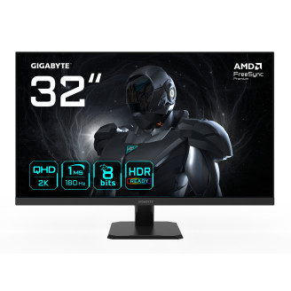 Monitor GIGABYTE GS32QA Gaming, 31.5 inch, SS IPS, QHD, 2560 x 1440, DisplayPort, HDMI, 180 Hz, 1 ms, Negru Monitor GIGABYTE GS32QA Gaming, 31.5 inch, SS IPS, QHD, 2560 x 1440, DisplayPort, HDMI, 180 Hz, 1 ms, Negru