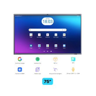 Ecran interactiv HORION 75M6APro, 75 inch, 8GB DDR4 + 128GB Standard, Android 13, A31D2, octa core A 
