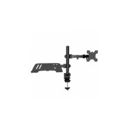Suport brat de birou pentru monitor, 13-32 inch si raft pentru laptopuri, Negru, Techly, ICA-LCD 174NB Suport brat de birou pentru monitor, 13-32 inch si raft pentru laptopuri, Negru, Techly, ICA-LCD 174NB
