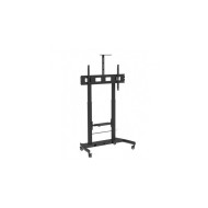 Stand TV mobil pe roti, 52-110 inch, 2 rafturi suport multimedia, TECHLY, negru, ICA-TR45 