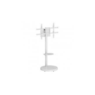 Stand TV mobil pe roti, raft pentru dispozitive multimedia, 37 - 86 inch, reglabil, Alb, Techly, ICA-TR55 Stand TV mobil pe roti, raft pentru dispozitive multimedia, 37 - 86 inch, reglabil, Alb, Techly, ICA-TR55