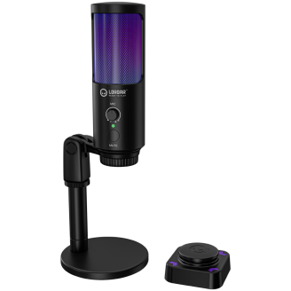 LORGAR SMP40, RGB Microphone with external mute button and metal stand, Black LORGAR SMP40, RGB Microphone with external mute button and metal stand, Black