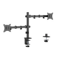 SUPORT de birou Gembird, pt 2 TV/monitor plat, diag. max 32 inch, rotatie, inclinare, pivotare, orizontal, vertical, max 2x9 kg, 