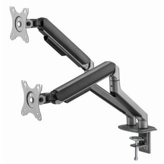 SUPORT de birou Gembird, pt 2 TV/monitor plat, diag. max 17-32 inch, rotatie, inclinare, pivotare, max 9 kg, space-grey, 