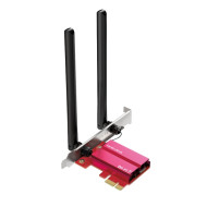 ADAPTOR RETEA MERCUSYS, BE6500 intern PCIe wireless 2.4 GHz | 5 GHz | 6Ghz, Bluetooth 5.4 , 6500 Mbps, antena externa x 2, 