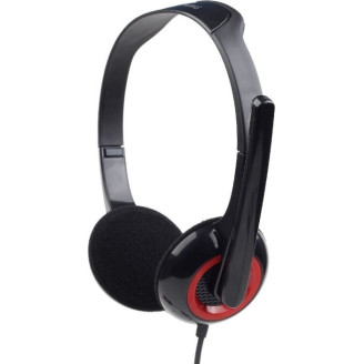 CASTI Gembird, cu fir, standard, utilizare multimedia, microfon pe brat, conectare prin Jack 3.5 mm x 2, negru / rosu, MHS-002, (timbru verde 0.8 lei)
