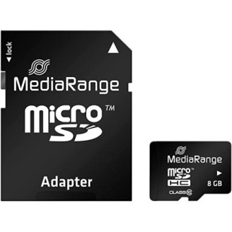 MediaRange Micro SDHC  8GB Class 10 with SD adapter, 