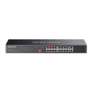 SWITCH MERCUSYS, porturi Gigabit x 20 Desktop/Rackmount din care 16-Port PoE+ si 2× Gigabit SFP, unmanaged, carcasa metal, total putere PoE 192W 