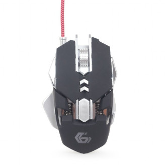 MOUSE GEMBIRD, gaming, cu fir, USB, optic, 4000 dpi, butoane/scroll 7/1, iluminare, butoane programabile, negru / gri, 