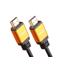 Cablu HDMI, V2.1, tata-tata, 8K@60hz, 1080P, Ultra High Speed Ethernet, carcasa metalica, contacte aurite, 1.5m, Negru, Nexio Cablu HDMI, V2.1, tata-tata, 8K@60hz, 1080P, Ultra High Speed Ethernet, carcasa metalica, contacte aurite, 1.5m, Negru, Nexio