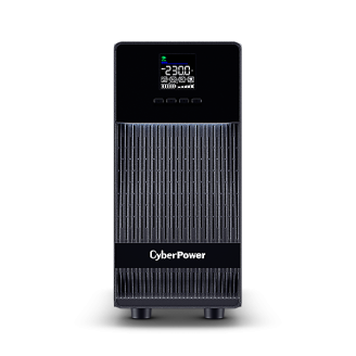 UPS CYBER POWER Online dubla conversie cu sin. pura, cu management, Tower slim, LCD, 3000VA/2700W, 4x Schuko, 2x IEC, baterie 6x 12V/9Ah, incarcare pana la 4h, USB, RS232, slot SNMP, APFC, LCD col, EPO, EBM, GreenP, 