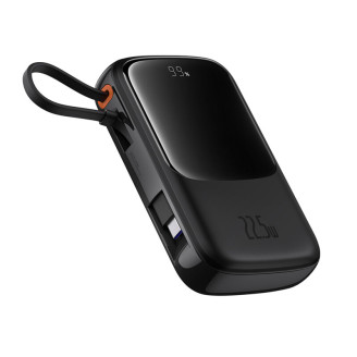 POWER BANK Baseus Qpow Pro+, display, capacitate 10000mAh, 22.5W, 1 x USB; 1 x USB Type-C, cablu integrat 1 x USB Type-C, total 5V/2.4A, negru, 