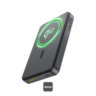 POWER BANK Baseus Airpow II Qi2, magnetic, include cablu USB Type-C la USB Type-C, 1 x USB Type-C, 1 x USB, capacitate 10000mAh 22.5W, negru 